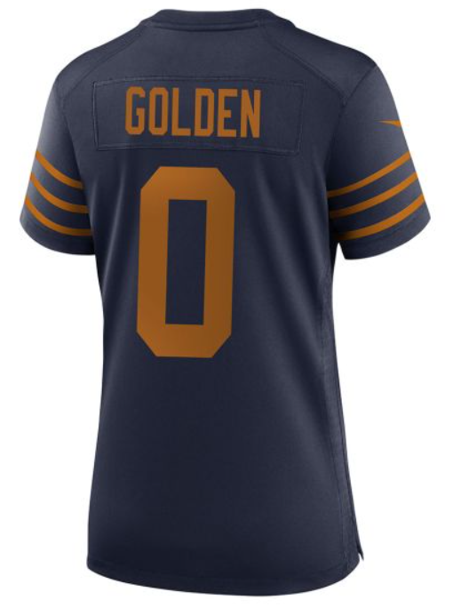 Women 2025 Green Bay Packers #0 Golden blue Classic Nike game NFL Jersey->women nfl jersey->Women Jersey